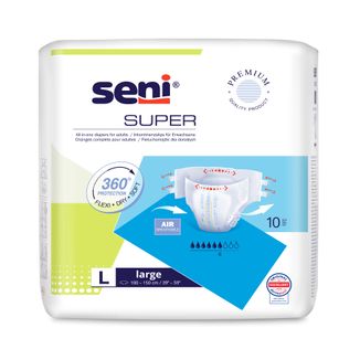 Seni Super, pieluchomajtki, Large, 100-150 cm, 10 sztuk  - zdjęcie produktu