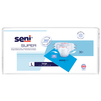 Seni Super, pieluchomajtki na rzepy, L, 100-150 cm, 30 sztuk USZKODZONE OPAKOWANIE - zdjęcie produktu