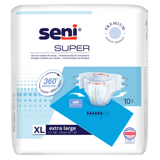 Seni Super, pieluchomajtki, Extra Large, 130-170 cm, 10 sztuk - zdjęcie produktu