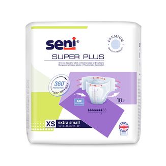 Seni Super Plus, pieluchomajtki, Extra Small, 40-60 cm, 10 sztuk - zdjęcie produktu