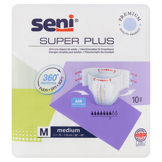 Seni Super Plus, pieluchomajtki, Medium, 75-110 cm, 10 sztuk  - zdjęcie produktu