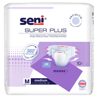 Seni Super Plus, pieluchomajtki, Medium, 75-110 cm, 10 sztuk  - zdjęcie produktu