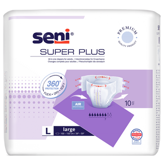 Seni Super Plus, pieluchomajtki, Large, 100-150 cm, 10 sztuk  - zdjęcie produktu