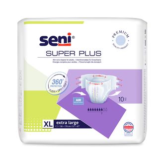 Seni Super Plus, pieluchomajtki, Extra Large, 130-170 cm, 10 sztuk - zdjęcie produktu