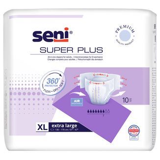 Seni Super Plus, pieluchomajtki, Extra Large, 130-170 cm, 10 sztuk - zdjęcie produktu
