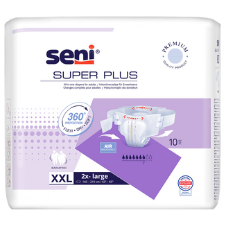 Seni Super Plus, pieluchomajtki, 2X-Large, 160-210 cm, 10 sztuk - zdjęcie produktu
