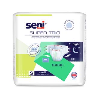 Seni Super Trio, pieluchomajtki, Small, 55-80 cm, 10 sztuk  - zdjęcie produktu