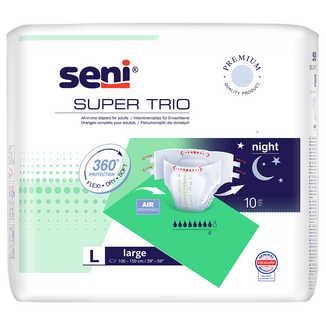 Seni Super Trio, pieluchomajtki, Large, 100-150 cm, 10 sztuk - zdjęcie produktu