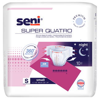 Seni Super Quatro, pieluchomajtki, Small, 55-80 cm, 10 sztuk  - zdjęcie produktu