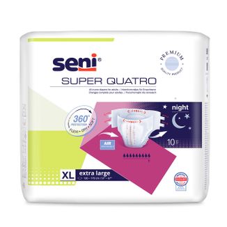 Seni Super Quatro, pieluchomajtki, Extra Large, 130-170 cm, 10 sztuk - zdjęcie produktu