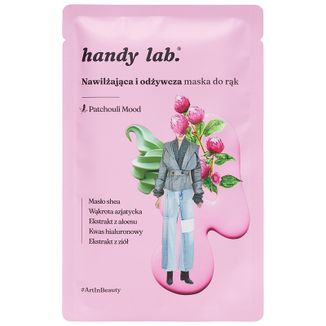 handy lab. Patchouli Mood, nawilżająco-odżywcza maska do rąk w rękawicach, 26 g - zdjęcie produktu