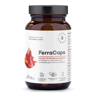Aura Herbals FerraCaps Żelazo 30 mg, 60 mikrokapsułek Aura Herbals FerraCaps Żelazo 30 mg, 60 mikrokapsułek - zdjęcie produktu