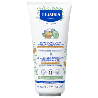 Mustela, odżywczy szampon ułatwiający rozczesywanie, włosy długie, kręcone, falowane, od 1 dnia życia, 200 ml - zdjęcie produktu