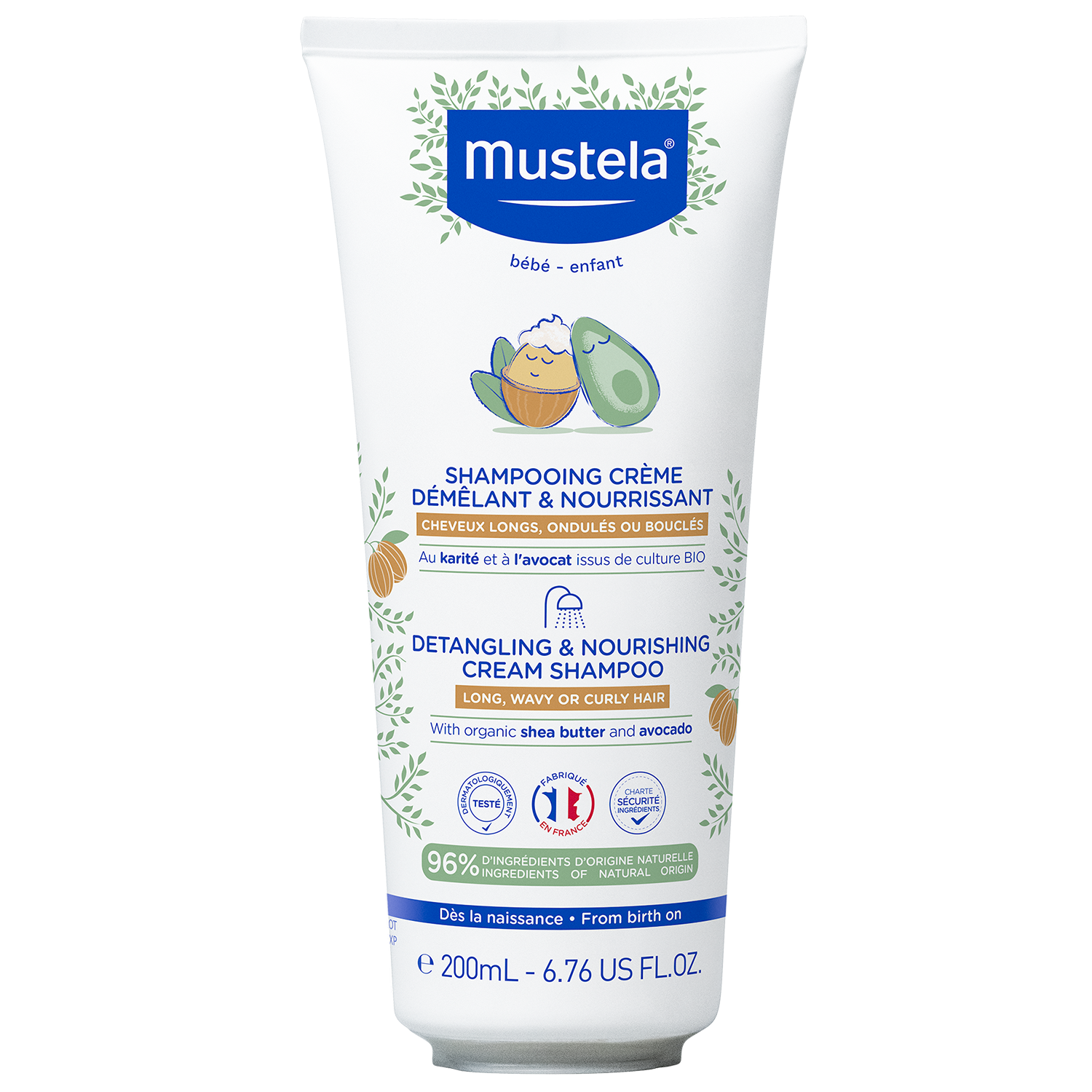 Mustela Mustela, odżywczy szampon ułatwiający rozczesywanie, włosy długie, kręcone, falowane, od 1 dnia życia, 200 ml — Inhaltsstoffe und Bewertung
