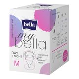 My Bella, kubeczek menstruacyjny Day & Night, transparentny, rozmiar M + pojemnik do dezynfekcji - miniaturka zdjęcia produktu