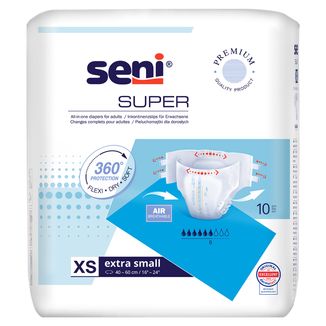 Seni Super, pieluchomajtki, Extra Small, 40-60 cm, 10 sztuk - zdjęcie produktu