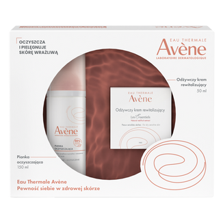 Zestaw Avene Les Essentiels Uniwersalna pielęgnacja, pianka oczyszczająca, 150 ml + odżywczy krem rewitalizujący, 50 ml - zdjęcie produktu