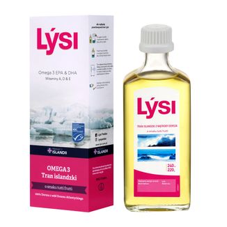Lysi Omega 3 Tran Islandzki, smak tutti-frutti, 240 ml USZKODZONE OPAKOWANIE - zdjęcie produktu