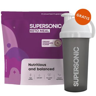 Supersonic Posiłek Keto Meal, smak kremowa czekolada, 800 g + shaker, 700 ml gratis - zdjęcie produktu