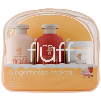 Zestaw Fluff Gingerbread Coctail, żel pod prysznic, 200 ml + balsam do ciała, 200 ml + sól do kąpieli, 210 g + kosmetyczka - zdjęcie produktu