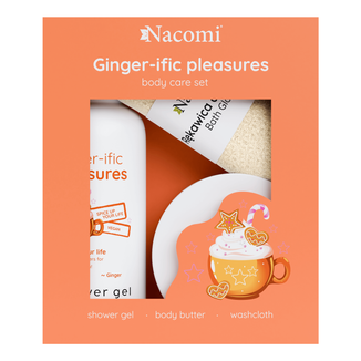 Zestaw Nacomi Ginger-ific pleasures, żel pod prysznic, 300 ml + masło do ciała, 100 ml + rękawica do kąpieli USZKODZONE OPAKOWANIE - zdjęcie produktu