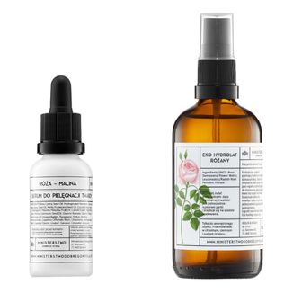 Zestaw Ministerstwo Dobrego Mydła Róża Malina, serum do twarzy, róża-malina, 30 ml + hydrolat różany, 100 ml USZKODZONE OPAKOWANIE Zestaw Ministerstwo Dobrego Mydła Róża Malina, serum do twarzy, róża-malina, 30 ml + hydrolat różany, 100 ml USZKODZONE OPAKOWANIE - zdjęcie produktu