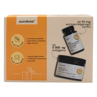 Zestaw Sundose, For Skin Anti-Aging, proszek, 154 g + For Strong Nails, 60 kapsułek - zdjęcie produktu