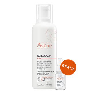 Avene XeraCalm A.D, balsam uzupełniający lipidy do twarzy i ciała, skóra bardzo sucha, atopowa i swędząca, 400 ml + Hyaluron Activ B3, serum wypełniające, 10 ml gratis - zdjęcie produktu