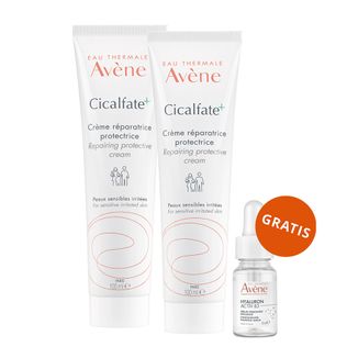 Zestaw Avene Cicalfate+, regenerujący krem ochronny dla całej rodziny, skóra wrażliwa i podrażniona, 2 x 100 ml + Hyaluron Activ B3, serum wypełniające, 10 ml gratis - zdjęcie produktu