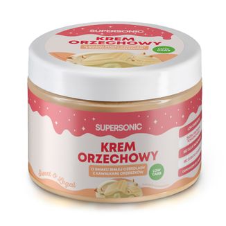 Supersonic, krem orzechowy crunchy, smak biała czekolada z kawałkami orzeszków, 250 g KRÓTKA DATA - zdjęcie produktu