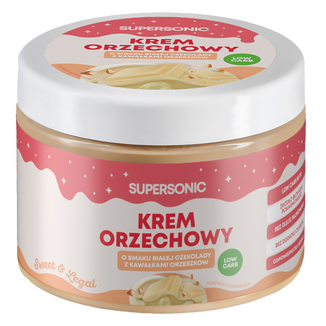 Supersonic, krem orzechowy crunchy, smak biała czekolada z kawałkami orzeszków, 250 g - zdjęcie produktu