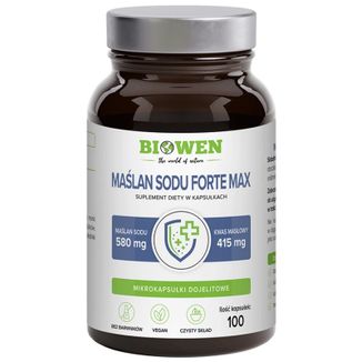 Biowen Maślan Sodu Forte Max 580 mg, 100 kapsułek dojelitowych - zdjęcie produktu