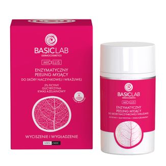BasicLab, enzymatyczny peeling myjący do skóry naczynkowej i wrażliwej, 35 g - zdjęcie produktu