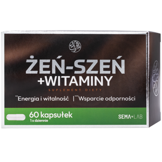 SEMA Lab Żeń-Szeń + Witaminy, 60 kapsułek USZKODZONE OPAKOWANIE - zdjęcie produktu