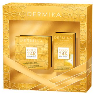 Zestaw Dermika Luxury Gold 24K 65+, luksusowy krem do twarzy, 50 ml + luksusowe serum, 60 g - zdjęcie produktu