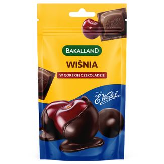 Bakalland Wiśnia w gorzkiej czekoladzie, 74 g KRÓTKA DATA - zdjęcie produktu