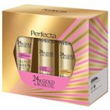 Zestaw Perfecta 24K Gold & Rose Oil, peeling, 75 ml + mleczko do demakijażu, 200 ml + tonik, 200 ml - miniaturka zdjęcia produktu