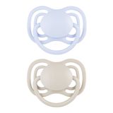 Canpol Babies, smoczek silikonowy, symetryczny, Dental Air, Nude, niebieski, 23/226, 6-18 miesięcy, 2 sztuki - miniaturka zdjęcia produktu