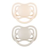 Canpol Babies, smoczek silikonowy, symetryczny, Dental Air, kremowy, 23/228, 0-6 miesięcy, 2 sztuki - miniaturka zdjęcia produktu