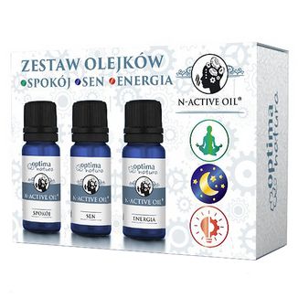 Zestaw N-Active Oil Spokój & Sen & Energia, naturalne olejki eteryczne, 3 x 10 ml - zdjęcie produktu