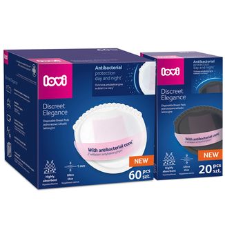 Zestaw Lovi Discreet Elegance, wkładki laktacyjne, białe, 60 sztuk + czarne, 20 sztuk - zdjęcie produktu