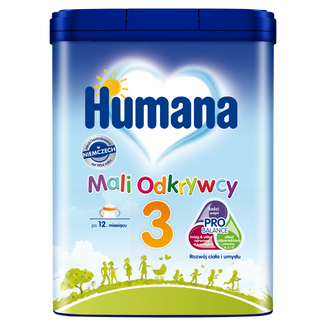 Humana 3 Mali Odkrywcy, produkt na bazie mleka, po 12 miesiącu, 650 g KRÓTKA DATA - zdjęcie produktu
