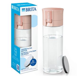 Brita Vital, butelka filtrująca 0,6 l, brzoskwiniowa + filtr MicroDisc, 2 sztuki - zdjęcie produktu