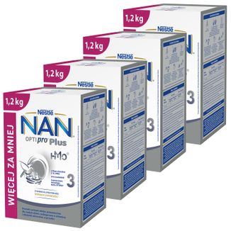 Zestaw Nestle NAN Optipro Plus 3 HMO, produkt na bazie mleka dla dzieci po 1 roku, 4 x 1,2 kg - zdjęcie produktu