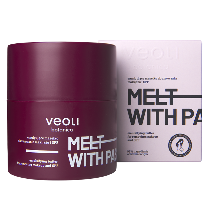 Nieznana Veoli Botanica Melt With Passion, emulgujące masełko do zmywania makijażu, każdy rodzaj skóry, 40 g
