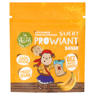Helpa Suchy Prowiant, owoce liofilizowane do chrupania, banan, 9 g Helpa Suchy Prowiant, owoce liofilizowane do chrupania, banan, 9 g - zdjęcie produktu