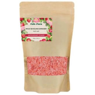 Folk & Flora, sól do kąpieli, dzika róża-malina, 500 g - zdjęcie produktu