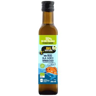 Big Nature Bio Olej Dla Dzieci Omega 3-6-9, tłoczony na zimno, 250 ml USZKODZONE OPAKOWANIE - zdjęcie produktu