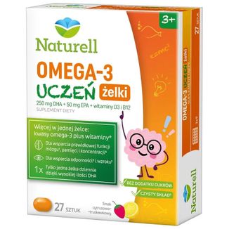 Naturell Omega-3 Uczeń, żelki, od 3 lat, 27 sztuk - zdjęcie produktu