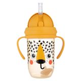 Canpol Babies, kubek niekapek z rurką i odważnikiem, BabiesBoo, gepard, od 6 miesiąca, 270 ml - miniaturka zdjęcia produktu